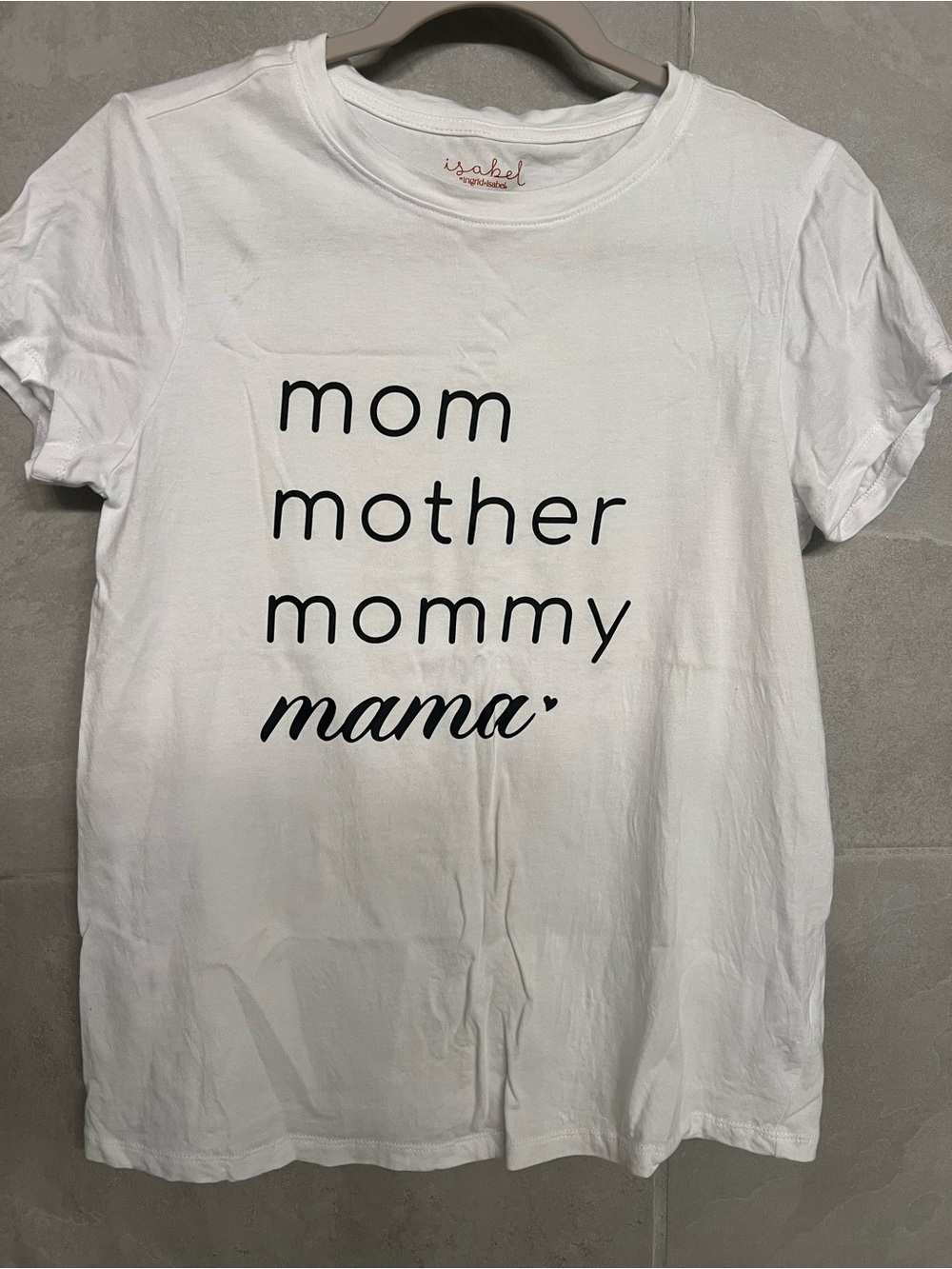 White 'Mom Mother Mommy Mama' Graphic Tee for Kids
